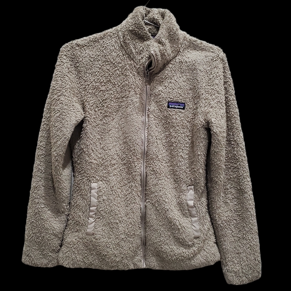 Patagonia Los Gatos Fleece Full Zip Jacket Tan Women's Size S Teddy Bear Lined